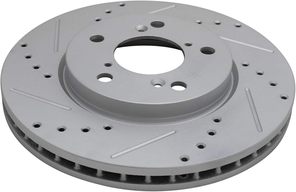 TRQ Front Brake Pad and Rotor Set Ceramic Drilled Slotted Coated Rotors Calipers Compatible with 2005-2010 Honda Odyssey