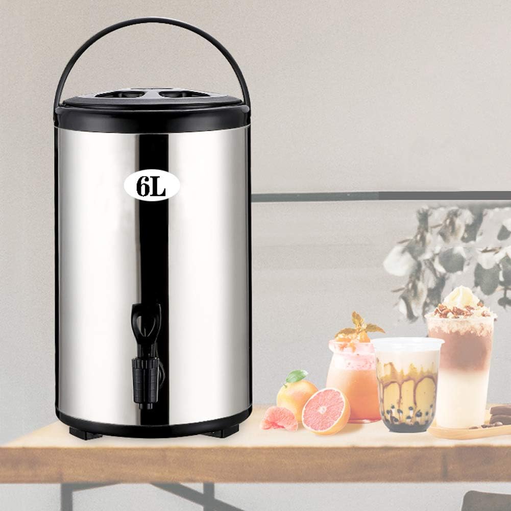 Catering Urn, Stainless Steel Insulated Hot Water Dispenser with Faucet - 6L/8L/10L/12L/16L/20L Milk Tea Barrel for Beverages，16 L