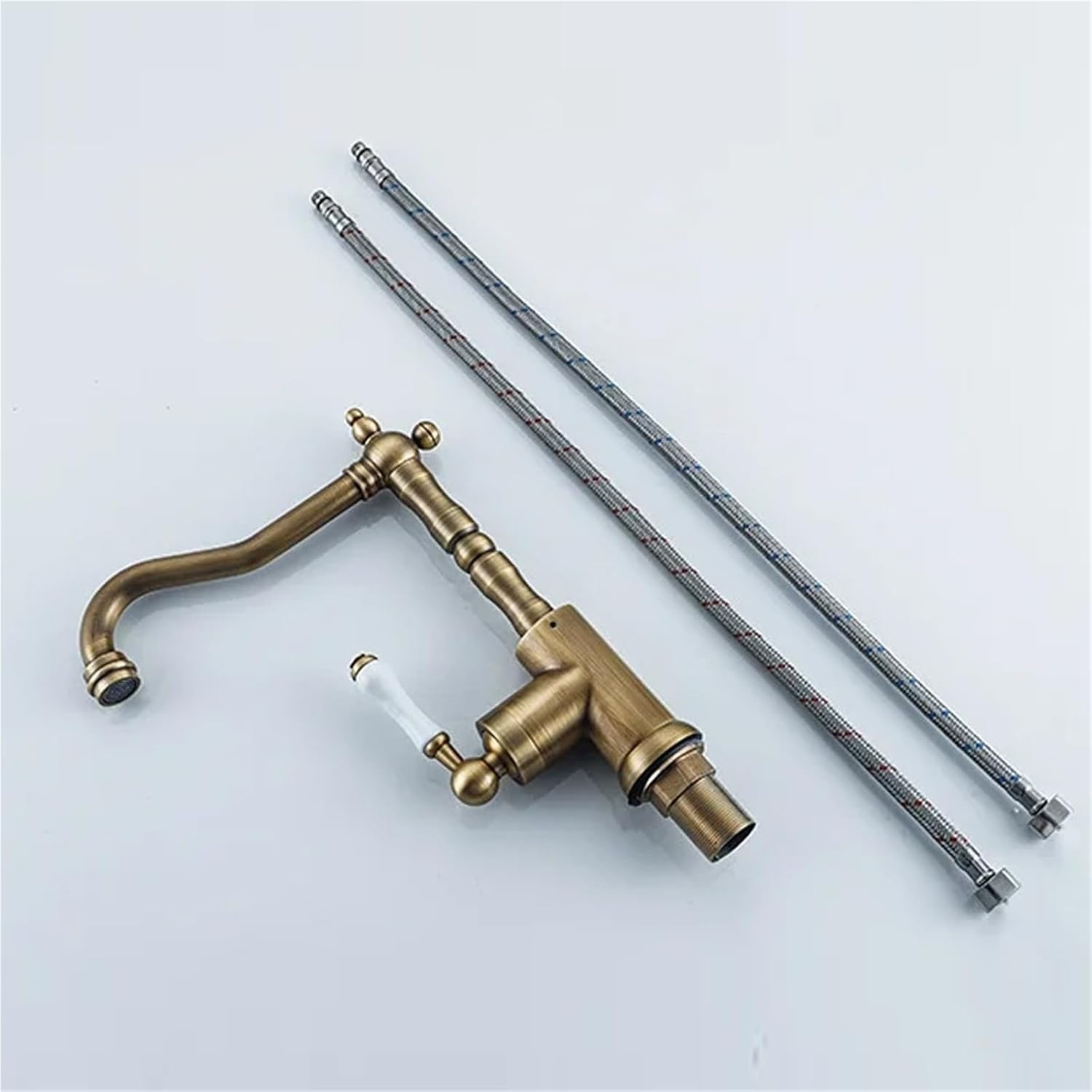 Kitchen Faucet 360 Degrees Rotating Faucet Table Basin Sink Hot&Cold Water Tap(Antique Brass)