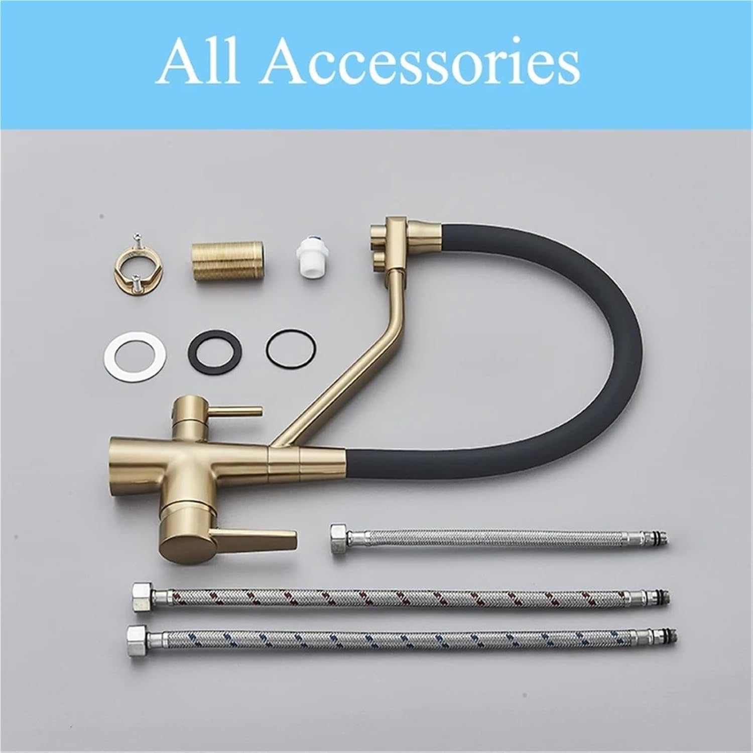 Filter Kitchen Faucet 360 ° Rotation Purification Kitchen Tap Household Sink Washing Faucet(Chrome)