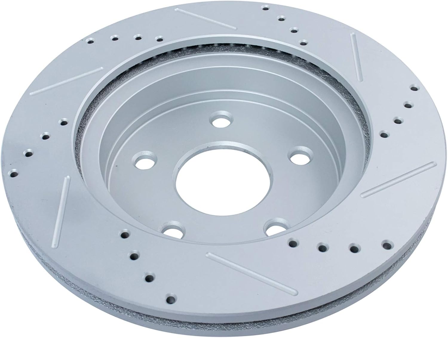 TRQ Performance Front Brake Pad and Rotor Set Ceramic Coated Drilled Slotted Vented Rotors Compatible with 07-09 Chrysler Aspen Dodge Durango 06-10 Ram 1500 11-18 Ram 1500 19-21 1500 Classic