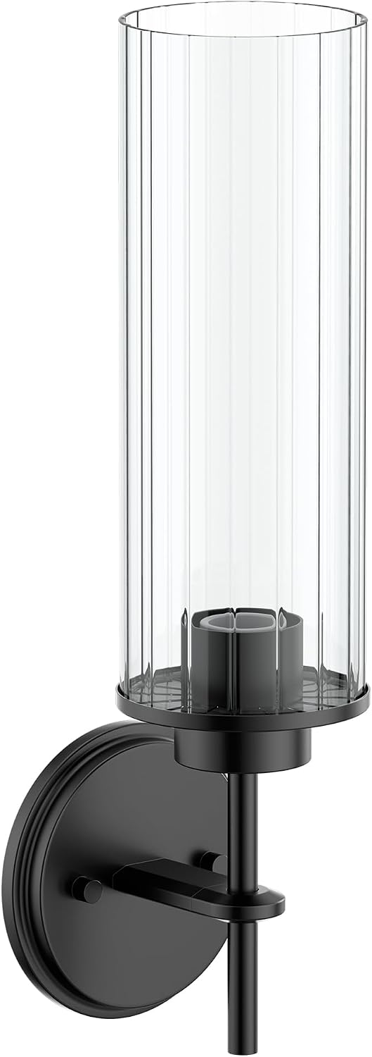 Moen Greenfield Matte Black 1-Light Vanity Fixture, Wall Mounted Bathroom Sconce Light Fixture, YB1761BL