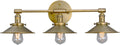 Phansthy Antique Brass Wall Sconce 3 Light Vanity Light with 7.87' Metal Flared Light Shade
