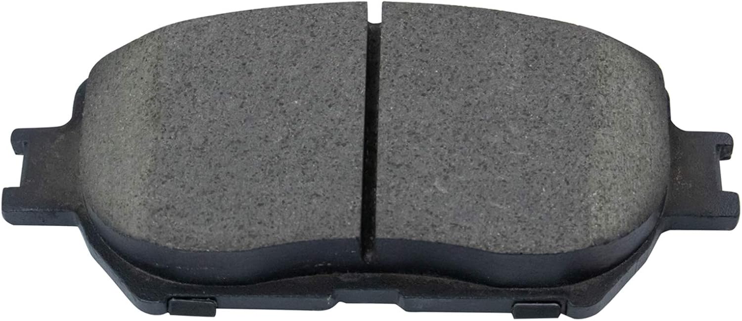 TRQ Performance Front Brake Pad and Rotor Set Ceramic Coated Drilled Slotted Vented Rotors Calipers Compatible with 2002-2006 Toyota Camry