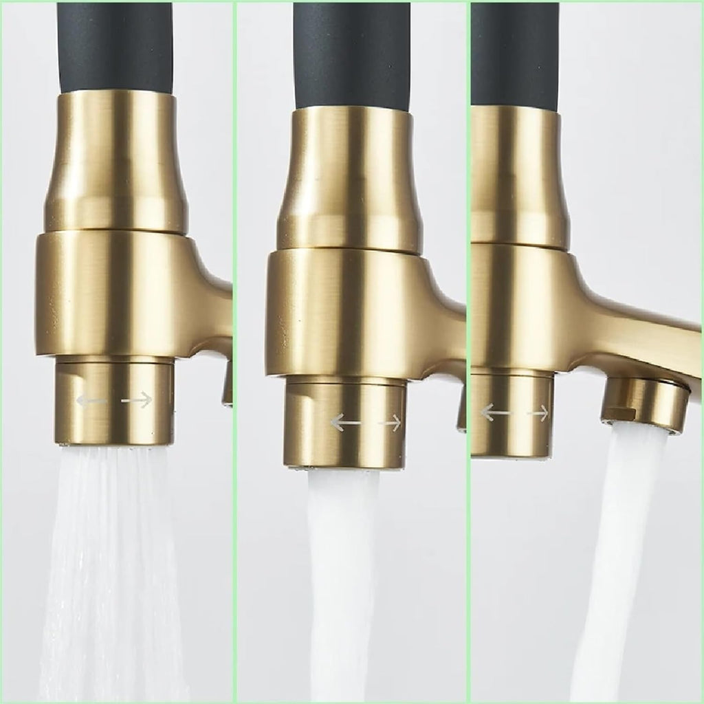 Pure Water Kitchen Faucets 360 Swivel Filter Faucet for Kitchen Pull Down Purification Water Mixer Tap(Brushed Gold)