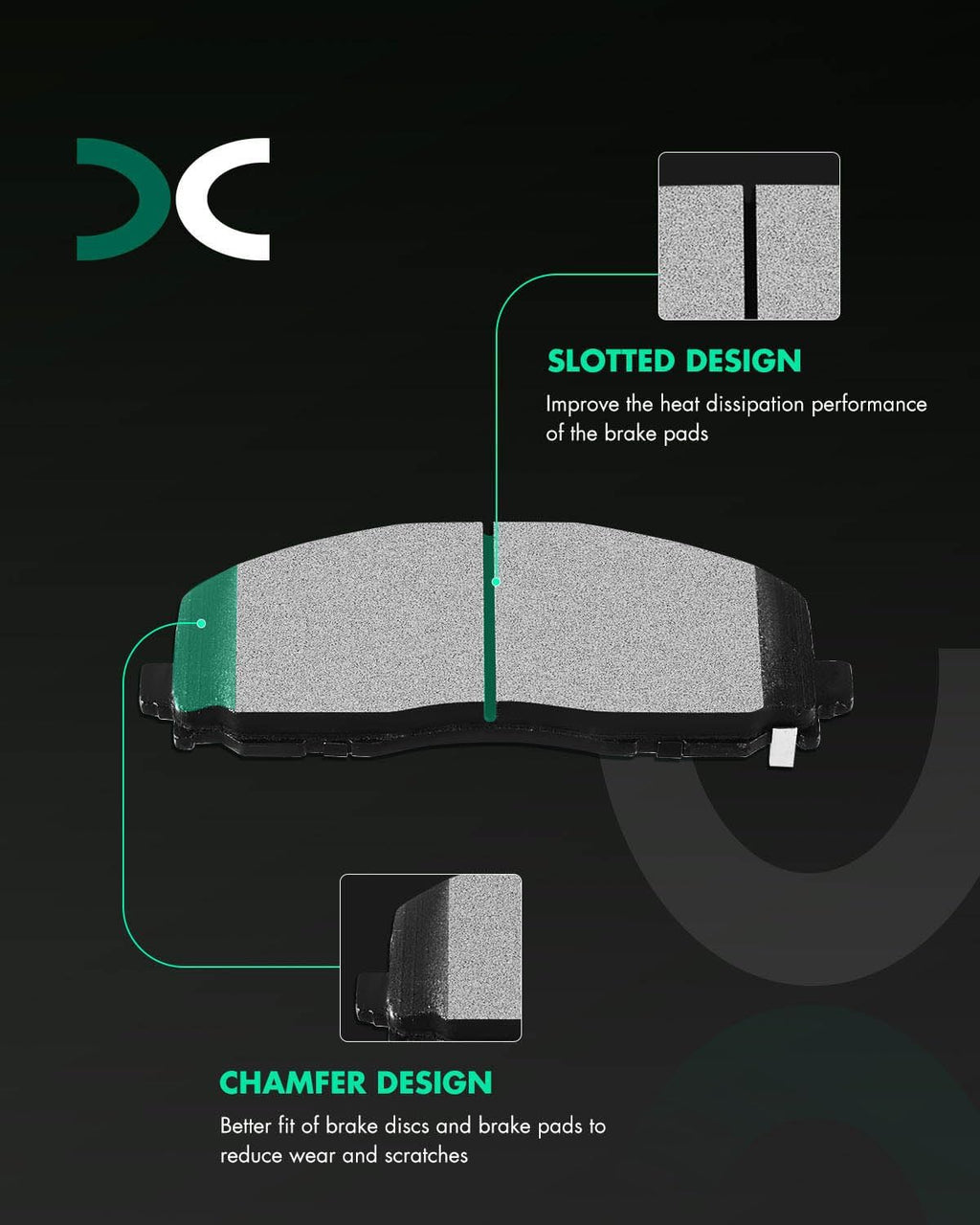 SCITOO Pads and Rotors Kits,Brake Kits Suitable for Chrysler Pacifica Town & Country,for Dodge Grand Caravan Journey,Front Drilled and Slotted Dics Rotors Ceramic Brake Pads