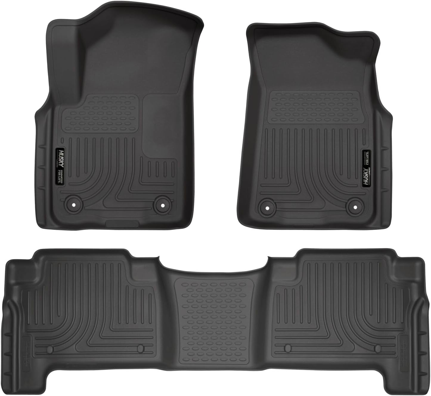 Husky Liners Weatherbeater Floor Mats | Fits 2019-2024 Infiniti QX80/Nissan Armada | Front & 2nd Row, 3-pc Black - 95671