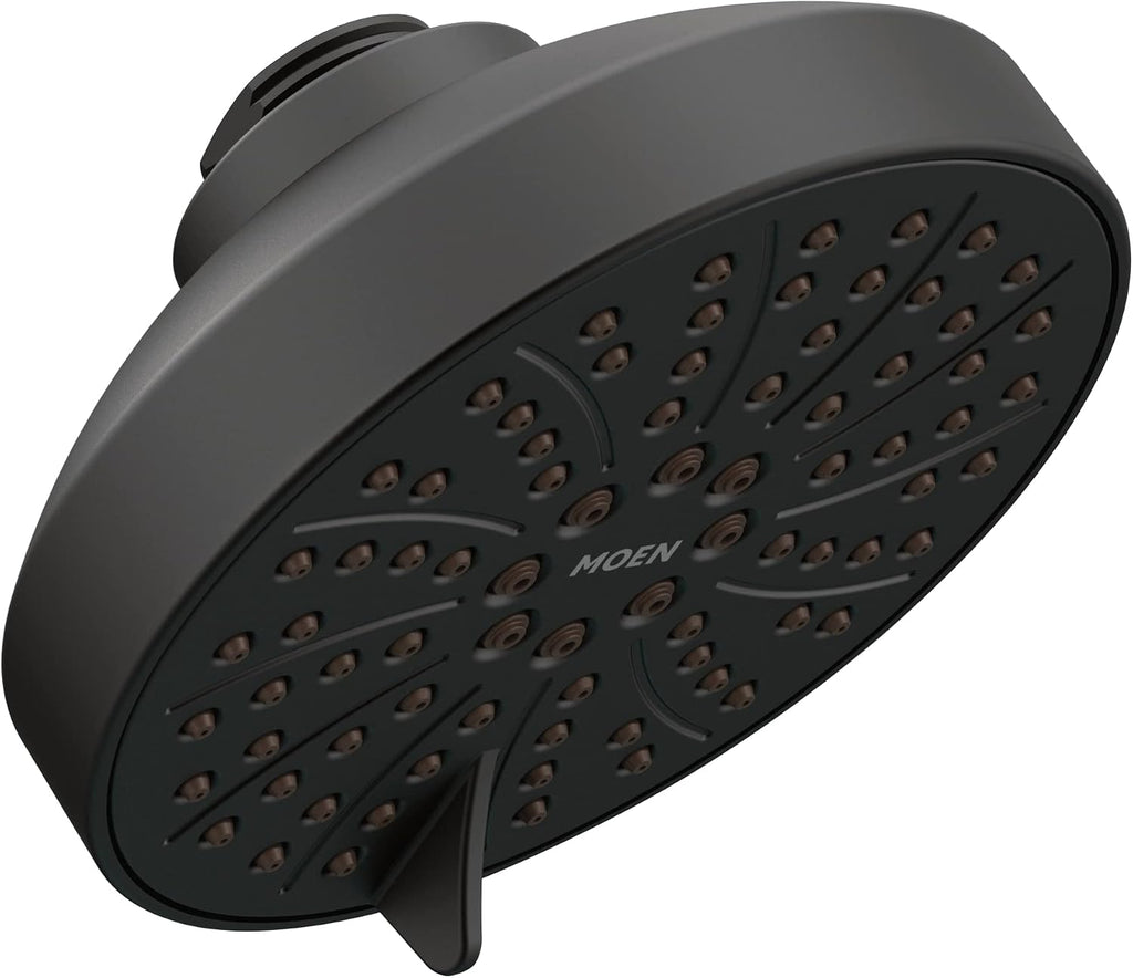 Moen Matte Black Six-Function 4-1/2' Diameter Spray Head Eco-Performance Showerhead, 6512EP15BL