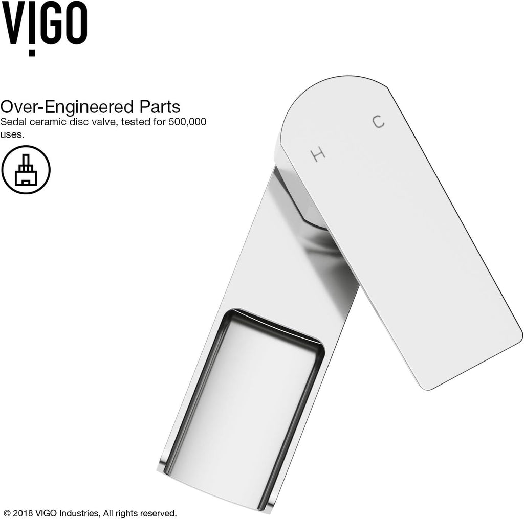 VIGO Ileana Waterfall Single-Handle Single-Hole Mount Bathroom Sink Faucet, 7-Inch, Chrome, Modern Design, Solid Brass, 1.2 GPM WaterSense & Ceramic Disc Valve, Corrosion-Resistant