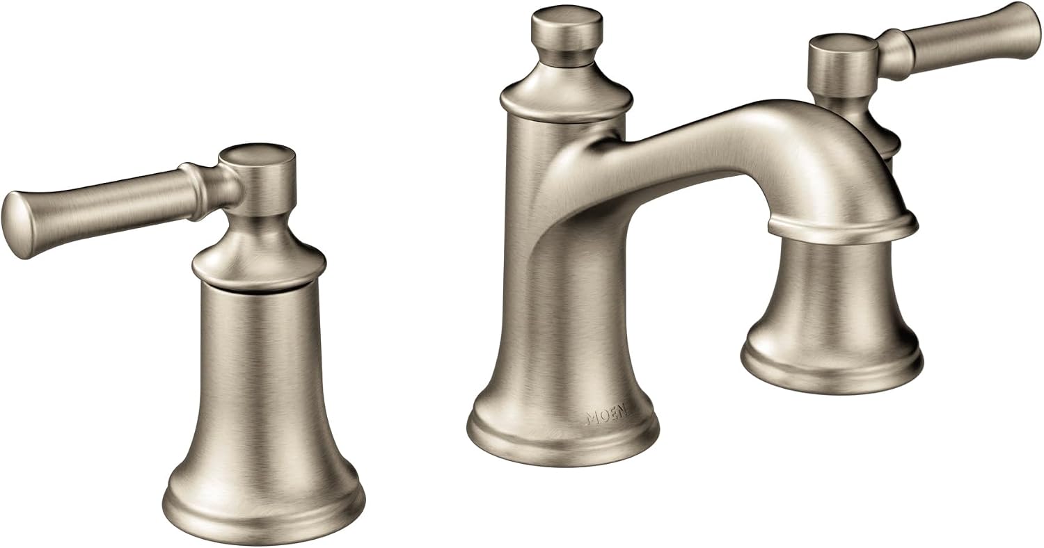 Moen Dartmoor Brushed Nickel Two-Handle 8 in. Widespread Bathroom Faucet Trim Kit, Valve Required, T6805BN