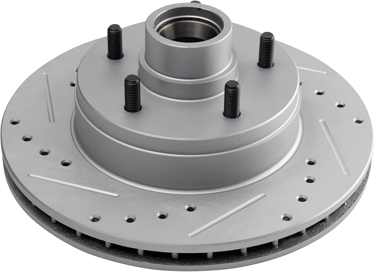 TRQ Performance Front Brake Pad and Rotor Set Ceramic Drilled Coated Rotors Compatible with 91-96 Buick Roadmaster Chevrolet Caprice 94-96 Impala 91-92 Oldsmobile Custom Cruiser Cadillac Brougham