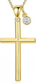 18K Gold Cross Pendant for Women Gold Cross Necklace 18K Gold Jewelry Religious Gift