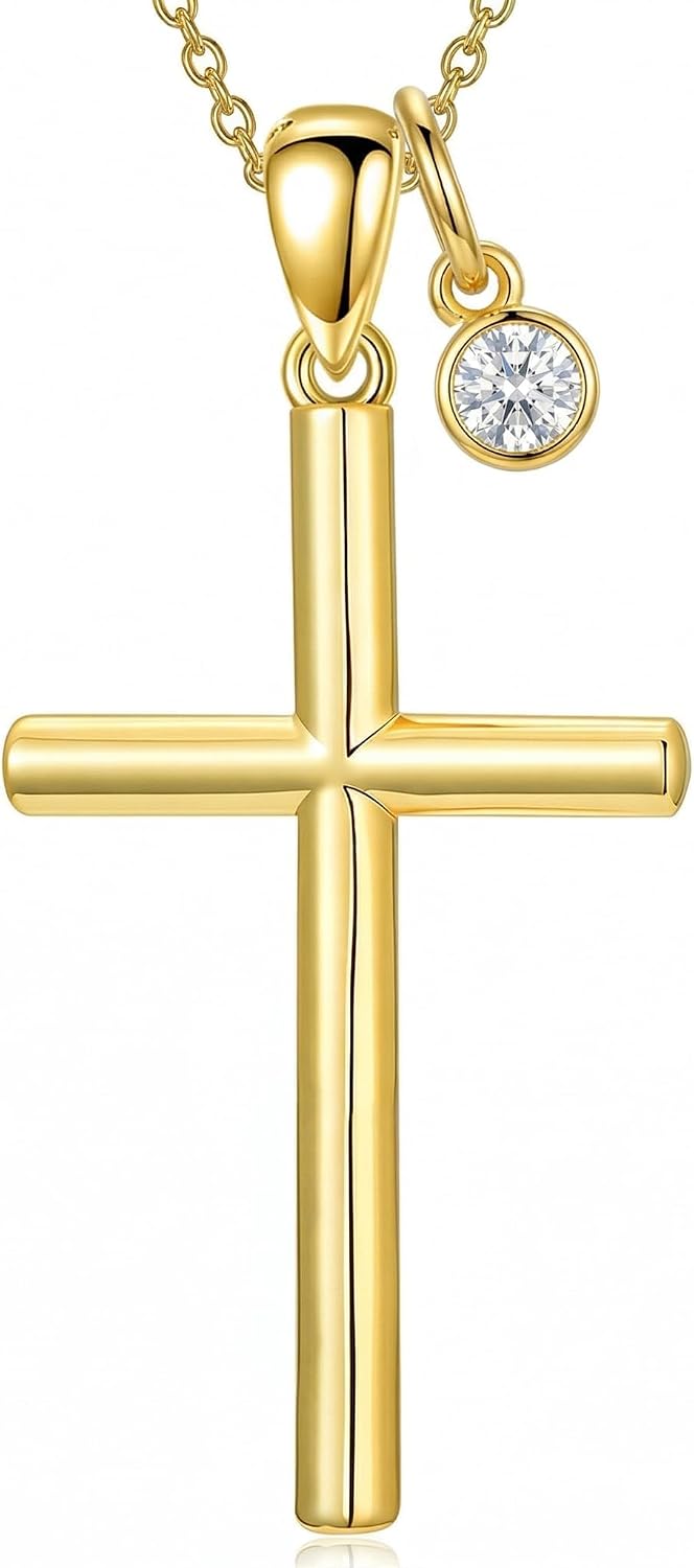 18K Gold Cross Pendant for Women Gold Cross Necklace 18K Gold Jewelry Religious Gift