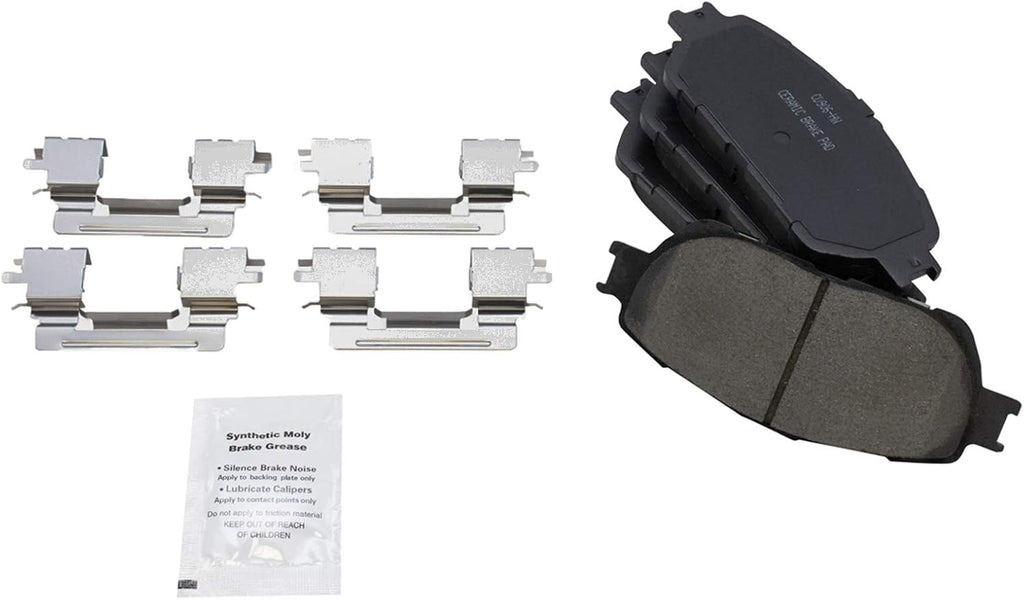 TRQ Performance Front Ceramic Brake Pad and Rotor Set Drilled Slotted Coated Compatible with 2005-2015 Toyota Tacoma with 5 Lug Wheels