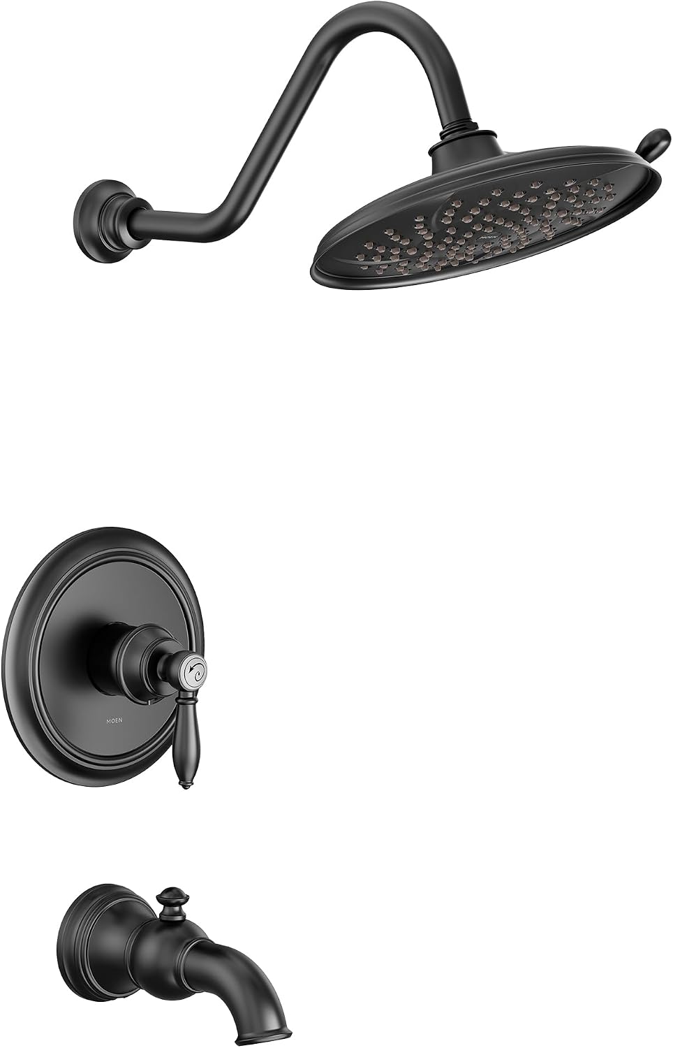 Moen UTS232104EPBL Weymouth M-CORE 2-Series 1-Handle Tub and Shower Trim Kit, Valve Required, Matte Black