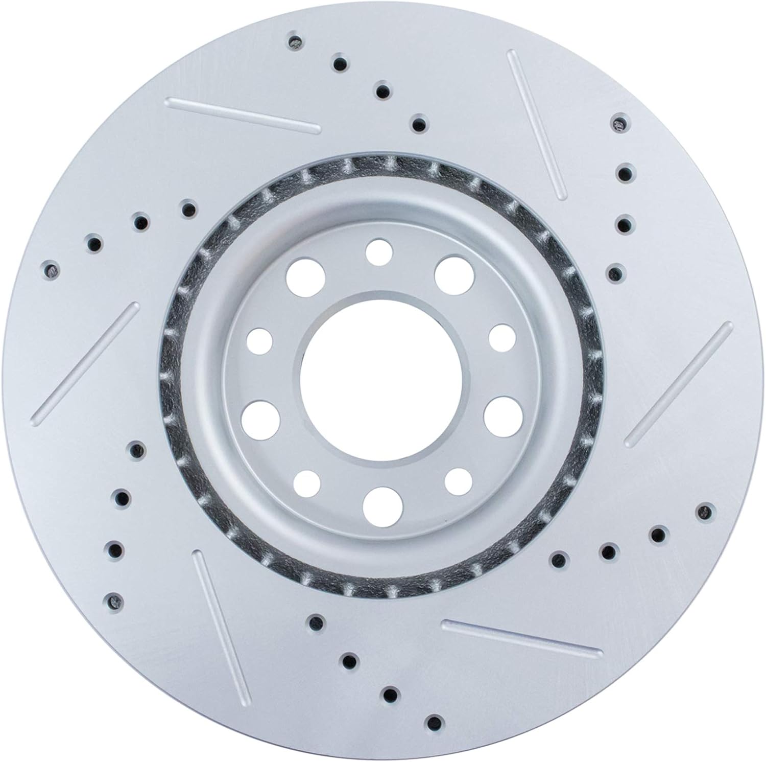 TRQ Performance Front Brake Pad and Rotor Set Ceramic Coated Drilled Slotted Rotors Compatible with 2016-2021 Fiat 500X 2017-2022 Jeep Compass 2015-2021 Renegade