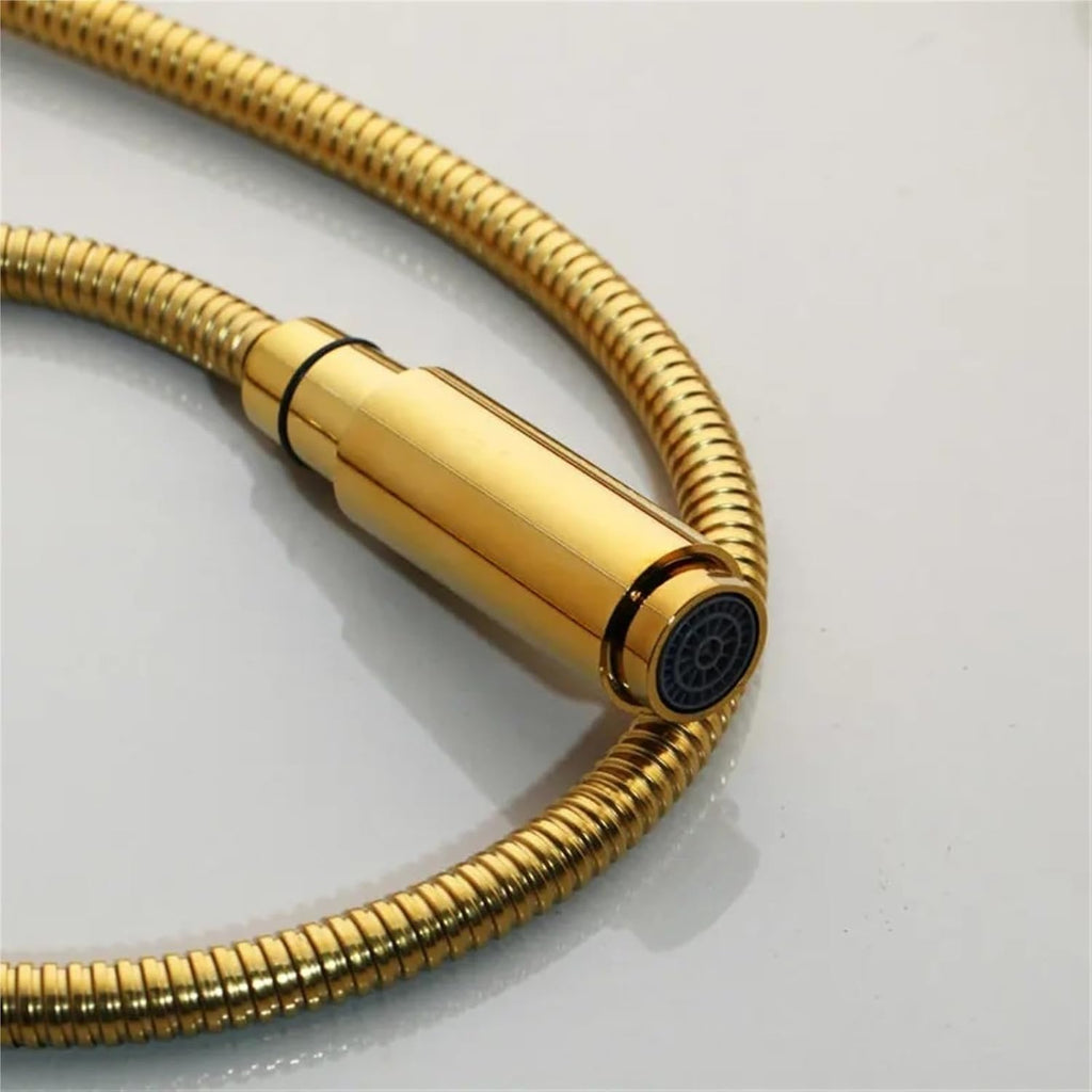 Gold Kitchen Faucets Pull Out Sink Water Mixers Brass Vanity Faucet Cold and Hot Water