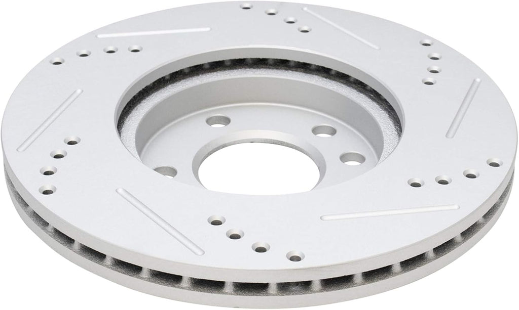 TRQ Performance Front Brake Pad & Rotor Set Ceramic Coated Drilled Slotted Vented Rotors Compatible with 99-03 Saab 9-3 99-05 9-5 2000 Saturn LS LS1 LS2 LW1 LW2 01-02 L100 01-03 L200 LW200 LW300