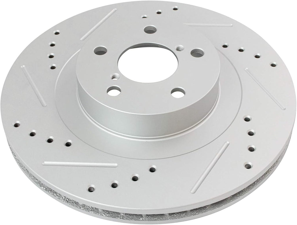 TRQ Performance Front Brake Pad and Rotor Set Ceramic Vented Coated Rotors Calipers Compatible with 2001 Subaru Legacy