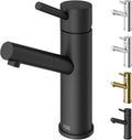 VIGO Noma Single-Handle Single-Hole Mount Bathroom Sink Faucet, 8-Inch, Matte Black, Modern Design, Solid Brass, 1.2 GPM WaterSense & Ceramic Disc Valve, Corrosion-Resistant