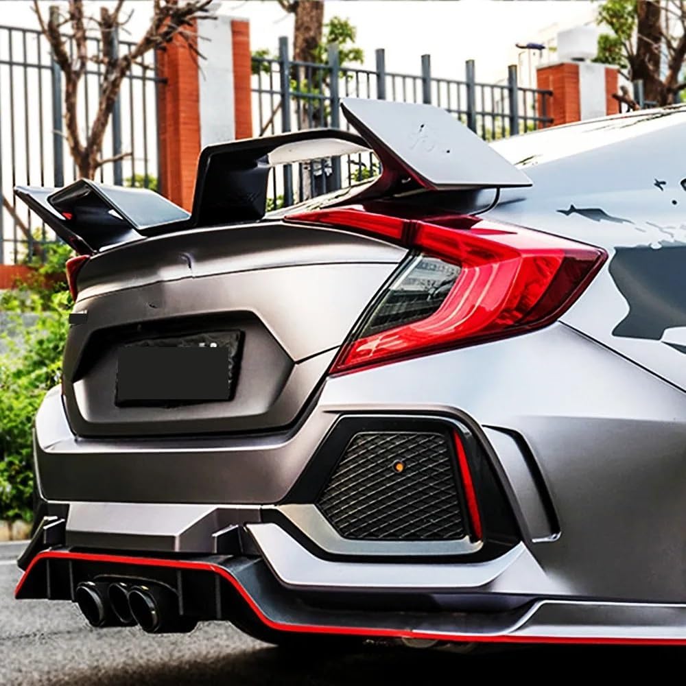 Compatible for Honda Civic 10th Gen 4 Door 2016-2020 Rear Trunk Lid Boot Spoiler Wings Sport Seagull Style Car Exterior Accessories(Silvery Black)