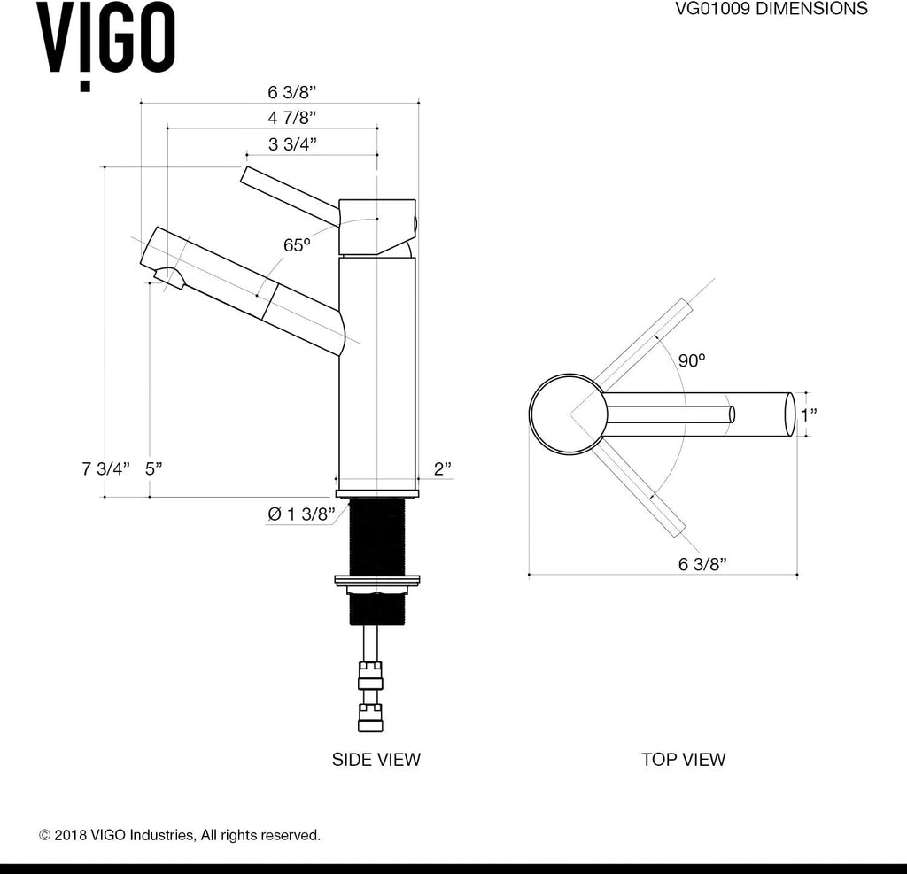 VIGO Noma Single-Handle Single-Hole Mount Bathroom Sink Faucet, 8-Inch, Matte Black, Modern Design, Solid Brass, 1.2 GPM WaterSense & Ceramic Disc Valve, Corrosion-Resistant