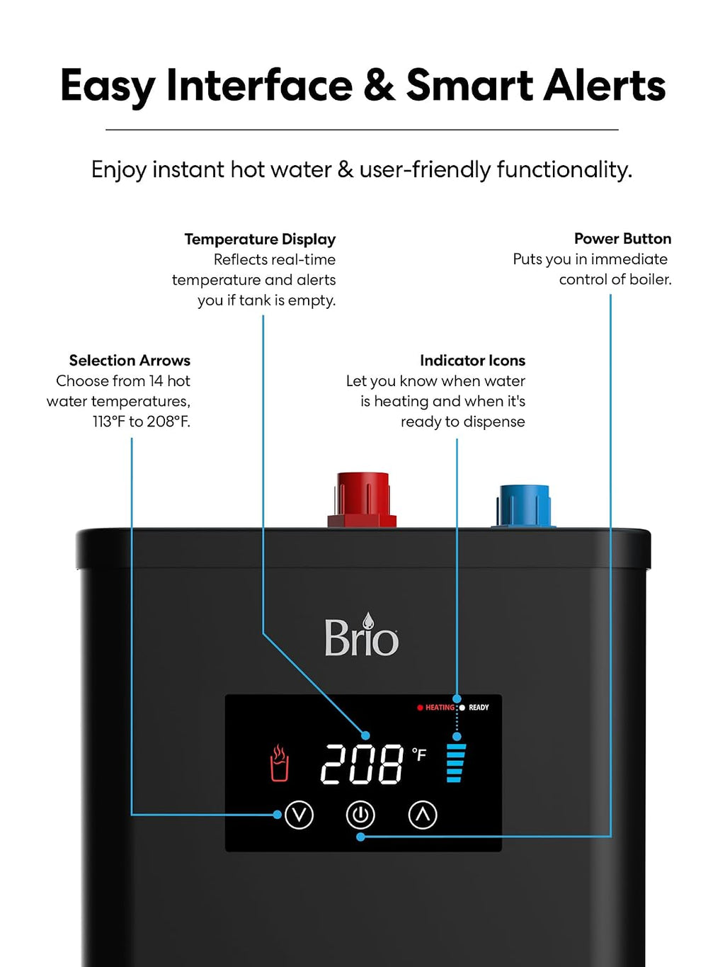 Brio 3-Stage Digital Instant Hot Water Undersink Dispenser System with Dual Flow Faucet in Oil Rubbed Bronze, Dispenses Hot & Room, NSF/ANSI 42, 53, 61 & 372, Filters Included