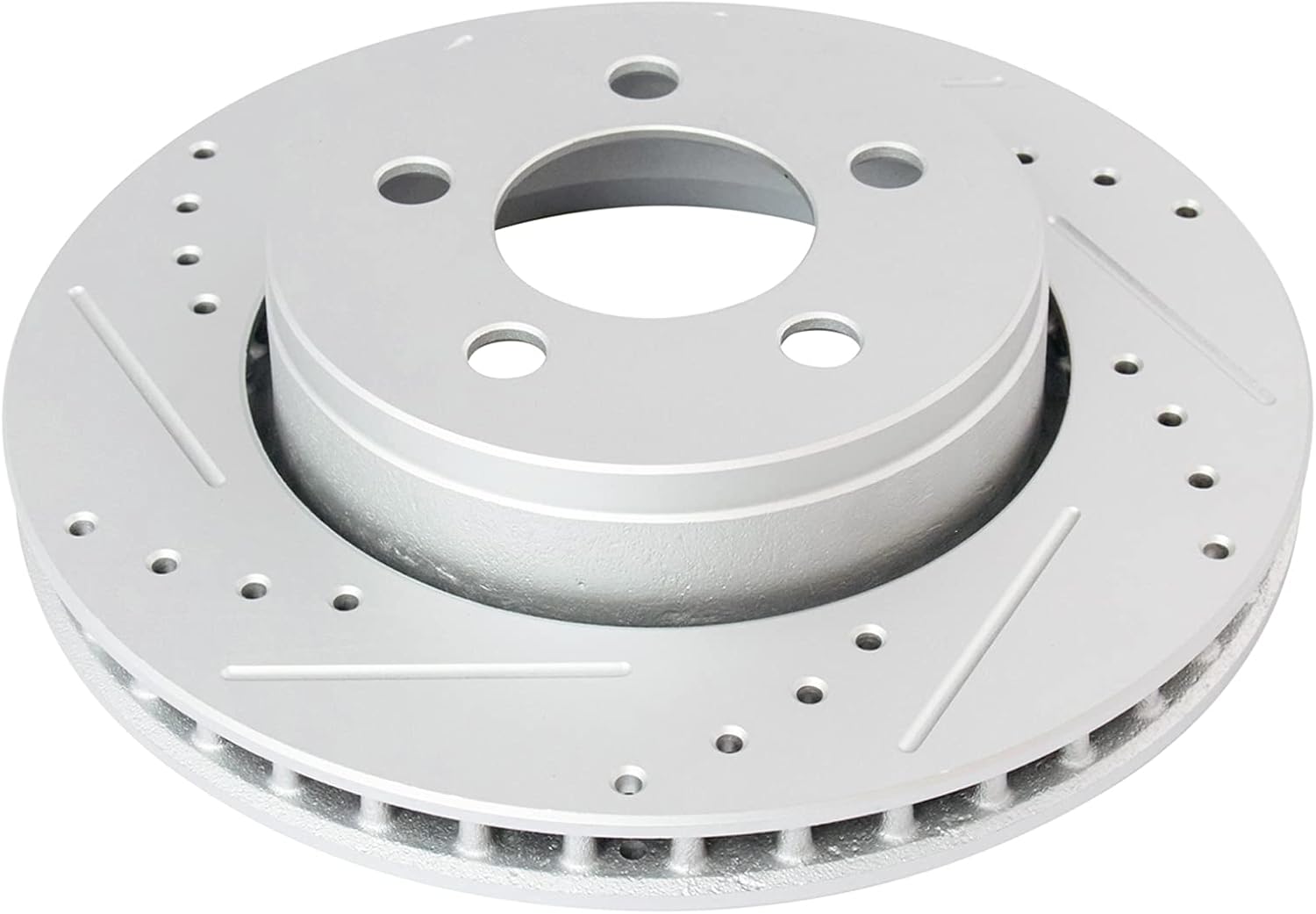 TRQ Performance Front Brake Pad and Rotor Set Ceramic Coated Drilled Slotted Vented Rotors Compatible with 2007-2011 Dodge Nitro 2008-2012 Jeep Liberty