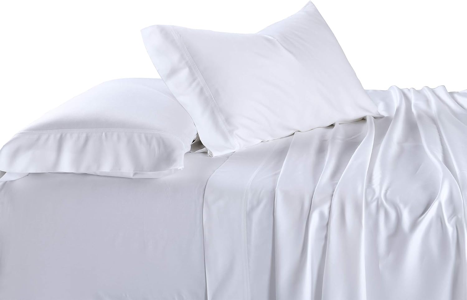 Royal Tradition Viscose from Bamboo-Cotton Blend Sheet Set (Top-Split-King Size, White-Solid) Durable, Breathable Deep Pocket Bed Sheets