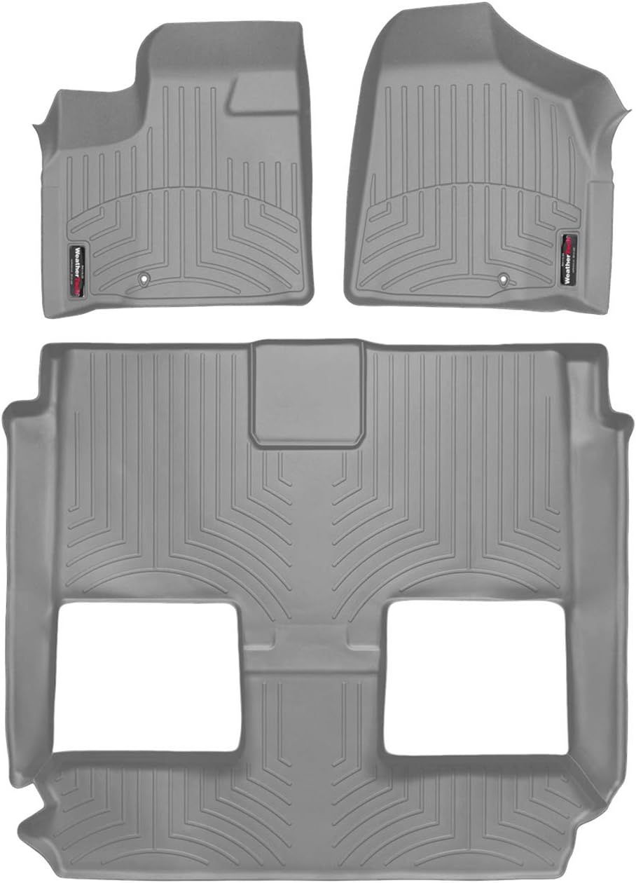 WeatherTech Custom Fit FloorLiners for Chrysler Town & Country Van, Grand Caravan, Grand Caravan - Full Set (464211-461414), Grey
