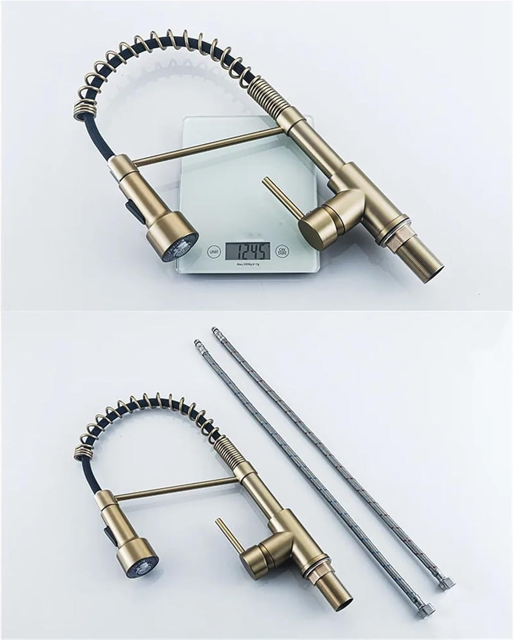 Kitchen Faucet Kitchen Sink Single Lever Pull Out Spring Spout Mixers Tap Hot Cold Water Crane(Nickel)