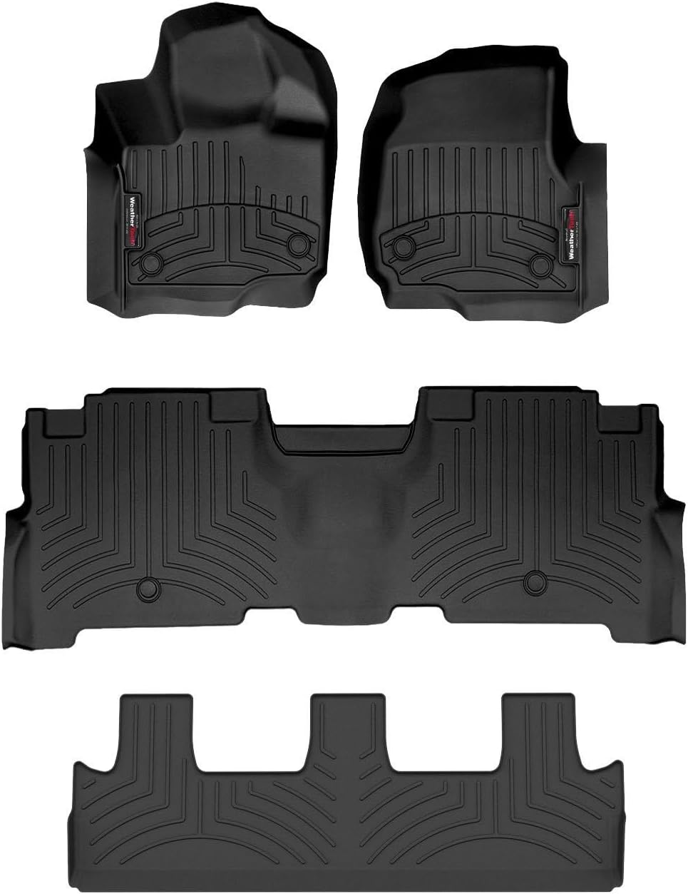 WeatherTech Custom Fit FloorLiners for Ford Expedition Max - Full Set (441665-1-2-4412953), Black
