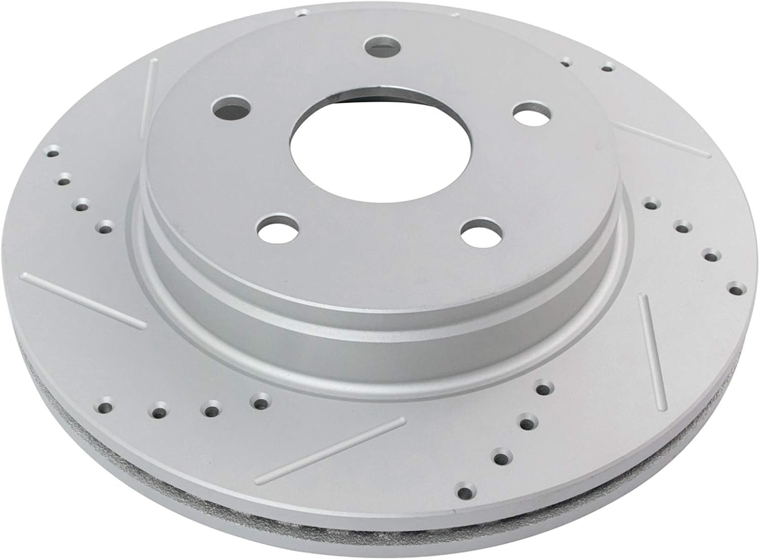 TRQ Performance Front Brake Pad and Rotor Set Ceramic Drilled Slotted G Coated Vented Rotors Compatible with 2003-2005 Dodge Ram 1500 2004-2006 Durango