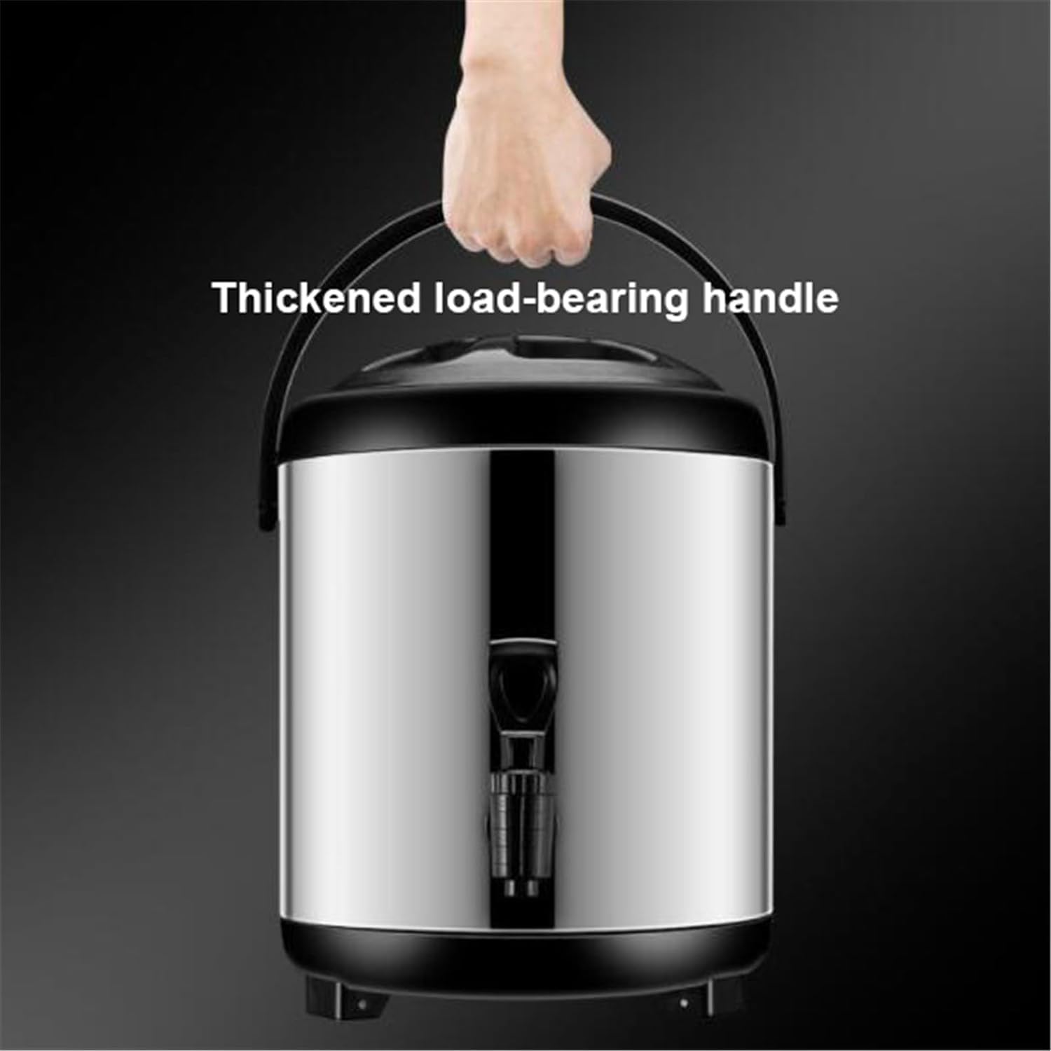 8L/10L/12L Stainless Steel Hot Water Dispenser Kettle Boiler, Milk Tea Bucket Insulated Barrel with Faucet,for Hot Water Or Beverage,12L ()