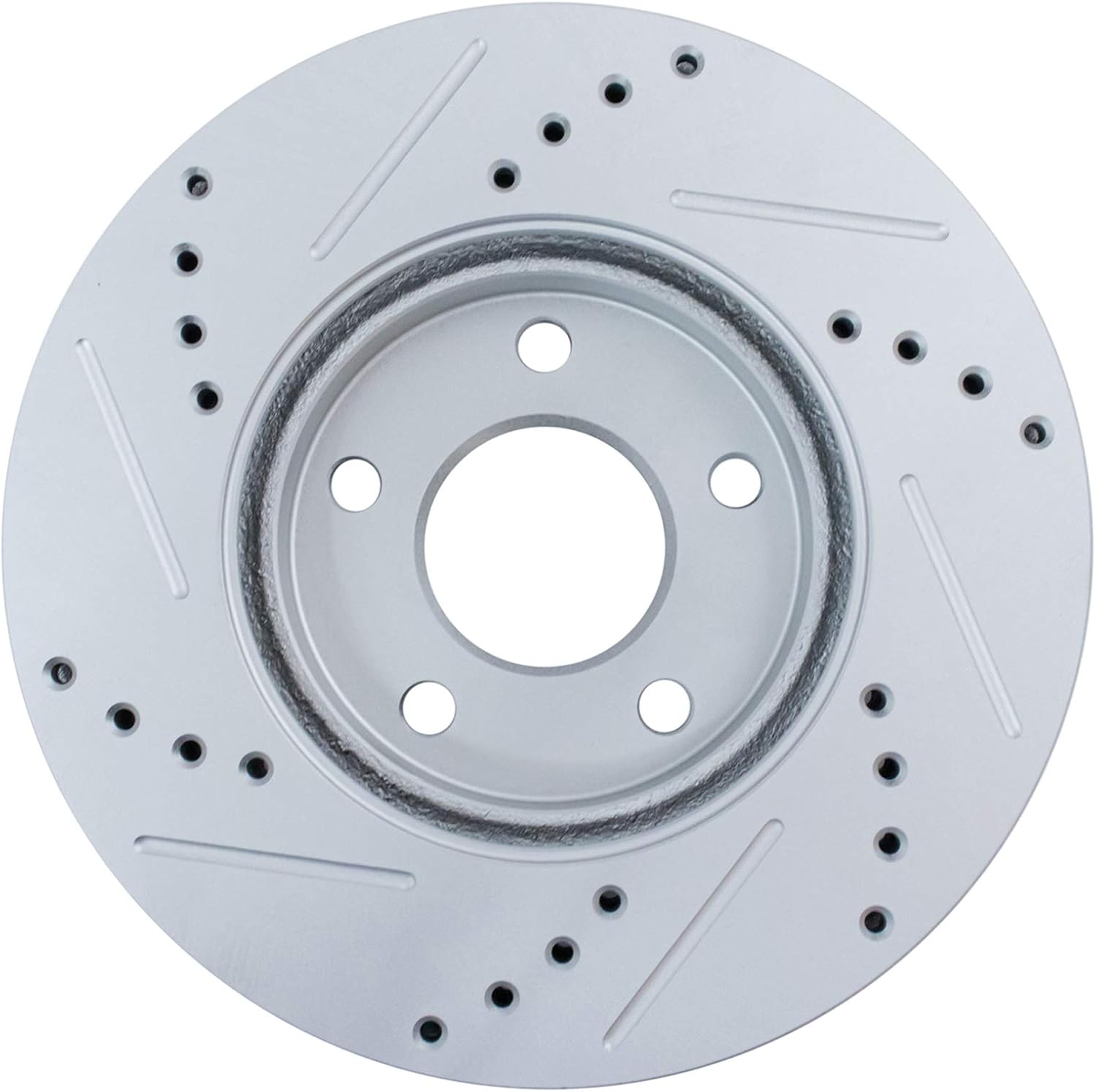 TRQ Performance Front Brake Pad and Rotor Set Ceramic G Coated Drilled Slotted Vented Rotors Compatible with 2006-2011 Chevrolet HHR