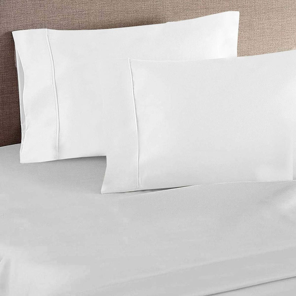 Pure 1000 Thread Count Egyptian Cotton- Sateen Weave- RV King (72' X 80') White Sheet Set - 4 Piece Single Ply Long-Staple Yarns Fits Mattress Upto 18'- 21'(Inch) Deep Pocket