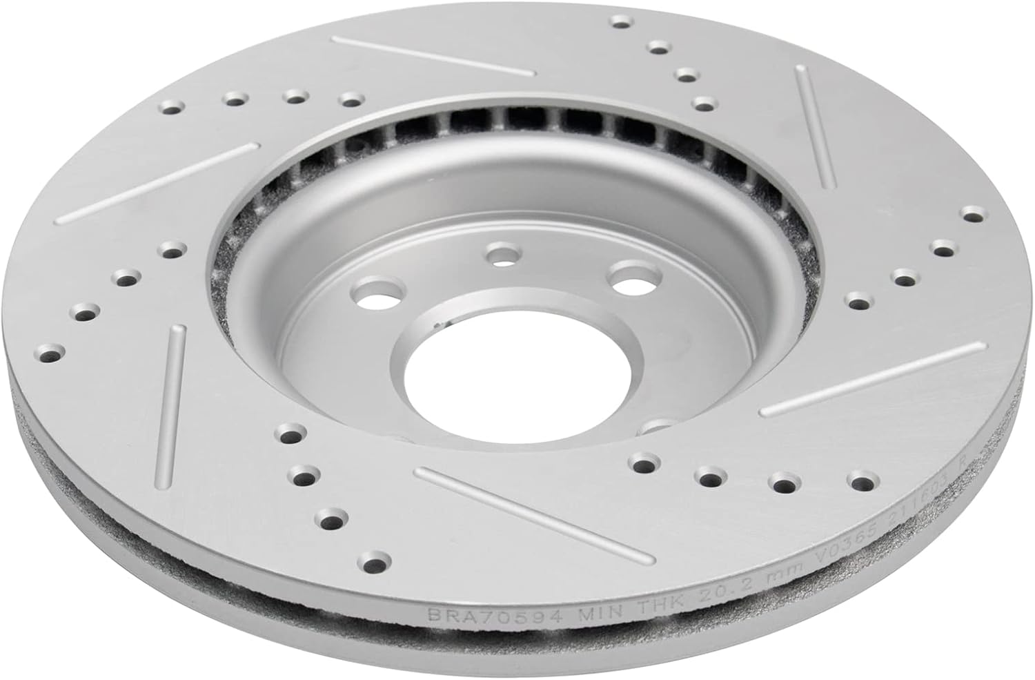 TRQ Performance Front Brake Pad and Rotor Set Ceramic Drilled Slotted G Coated Rotors Compatible with 2012-2017 Fiat 500
