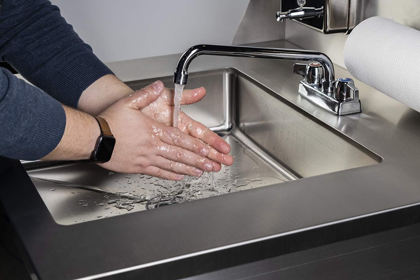 AFE TB101 Triple Basin Stainless Steel Portable Sink with Hot Water