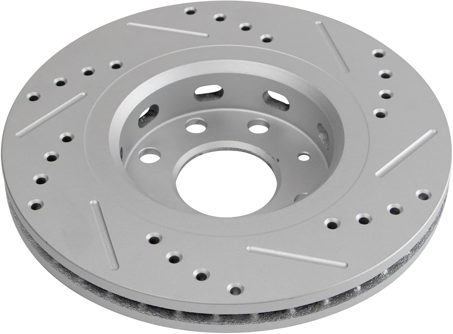 TRQ Performance Front Ceramic Brake Pad and Rotor Set Coated Drilled Slotted Compatible with 2004-2011 Chevrolet Aveo 2007-2011 Chevrolet Aveo5 2013-2015 Spark 2009 Pontiac G3