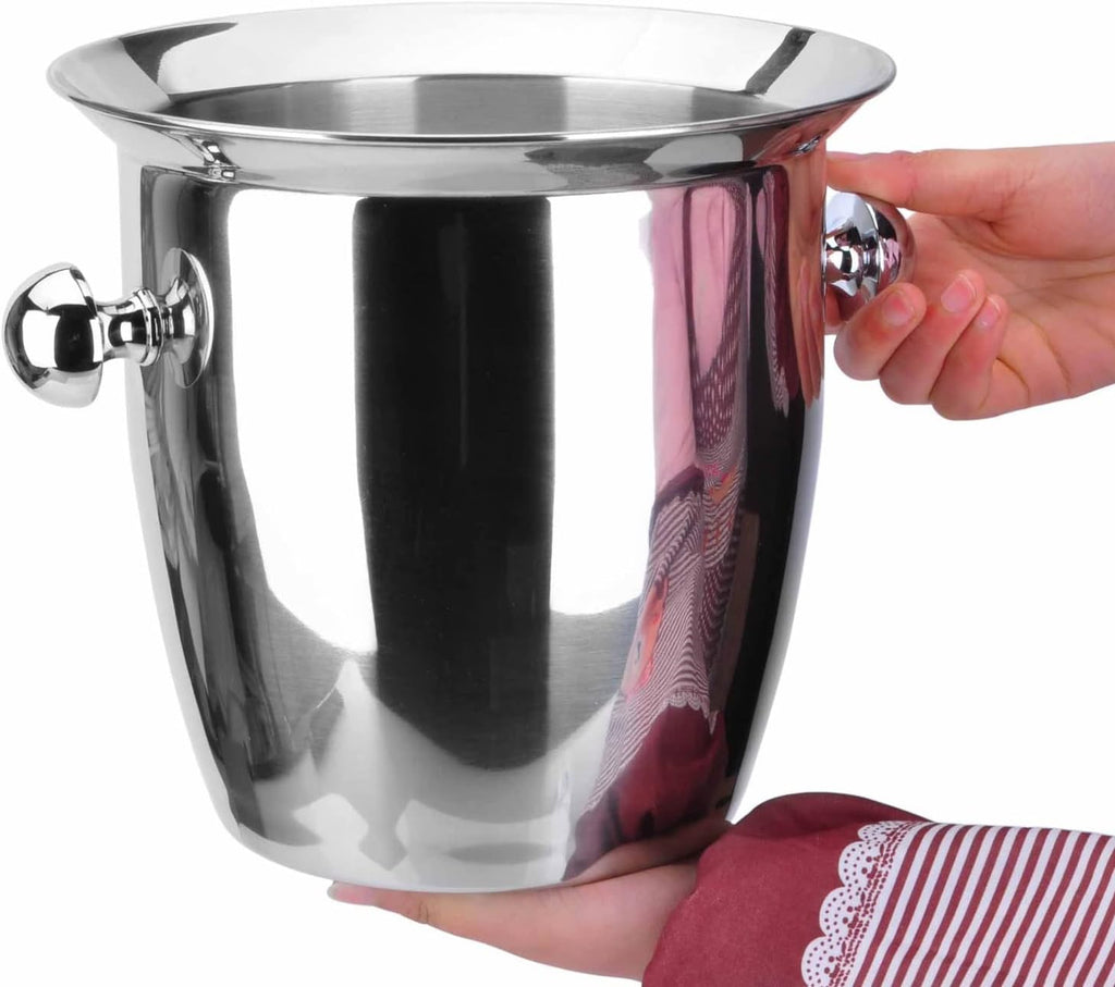 Ice Buckets Ice Bucket Thickened Stainless Steel Ice Bucket Ice Bucket Champagne Bucket Practical Wine Set Hotel Bar Tools Durable Ice Bucket Kits