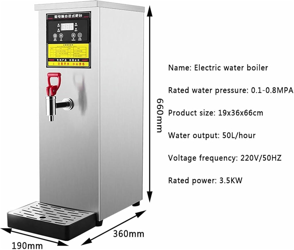 Commercial Electric Water Heater, 13.2 Gal/Hour Tabletop Hot Water Dispenser with Digital Thermostat, Non-Drip Faucet for Restaurants, Coffee Shops, Offices, Bakeries
