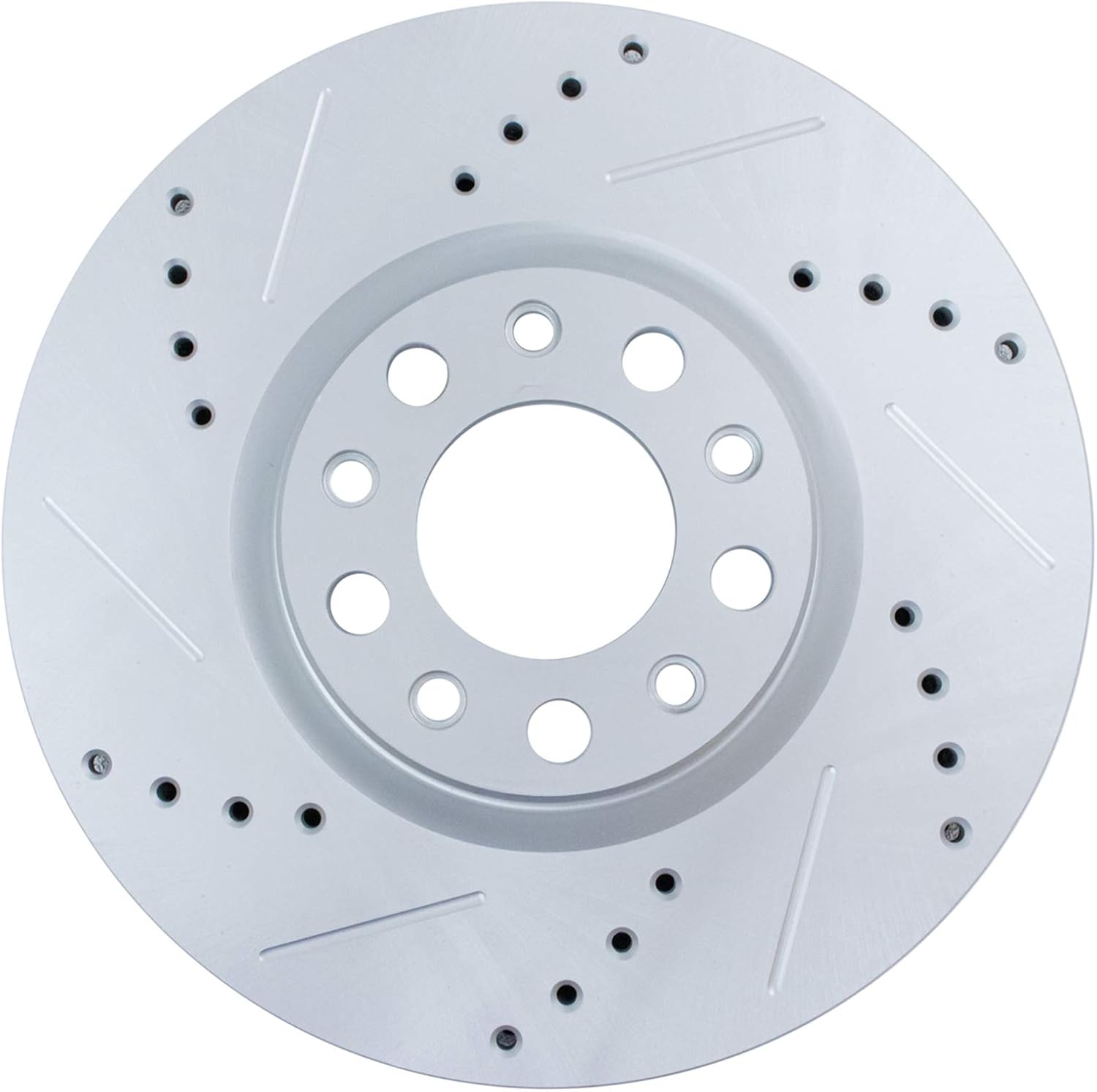 TRQ Performance Front Brake Pad and Rotor Set Ceramic Coated Drilled Slotted Rotors Compatible with 2016-2021 Fiat 500X 2017-2022 Jeep Compass 2015-2021 Renegade