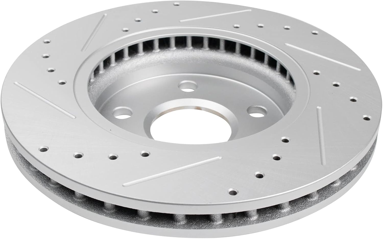 TRQ Performance Front Brake Pad and Rotor Set Ceramic Drilled Slotted Coated Rotors Compatible with 2012-2016 Buick LaCrosse 2011-2017 Regal 2013-2015 Chevrolet Malibu 2016 Malibu Limited