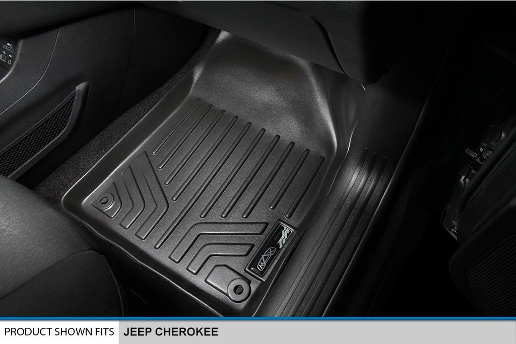 SMARTLINER Custom Fit Floor Mats 1st Row Liner Set for 2014-2023 Jeep Cherokee