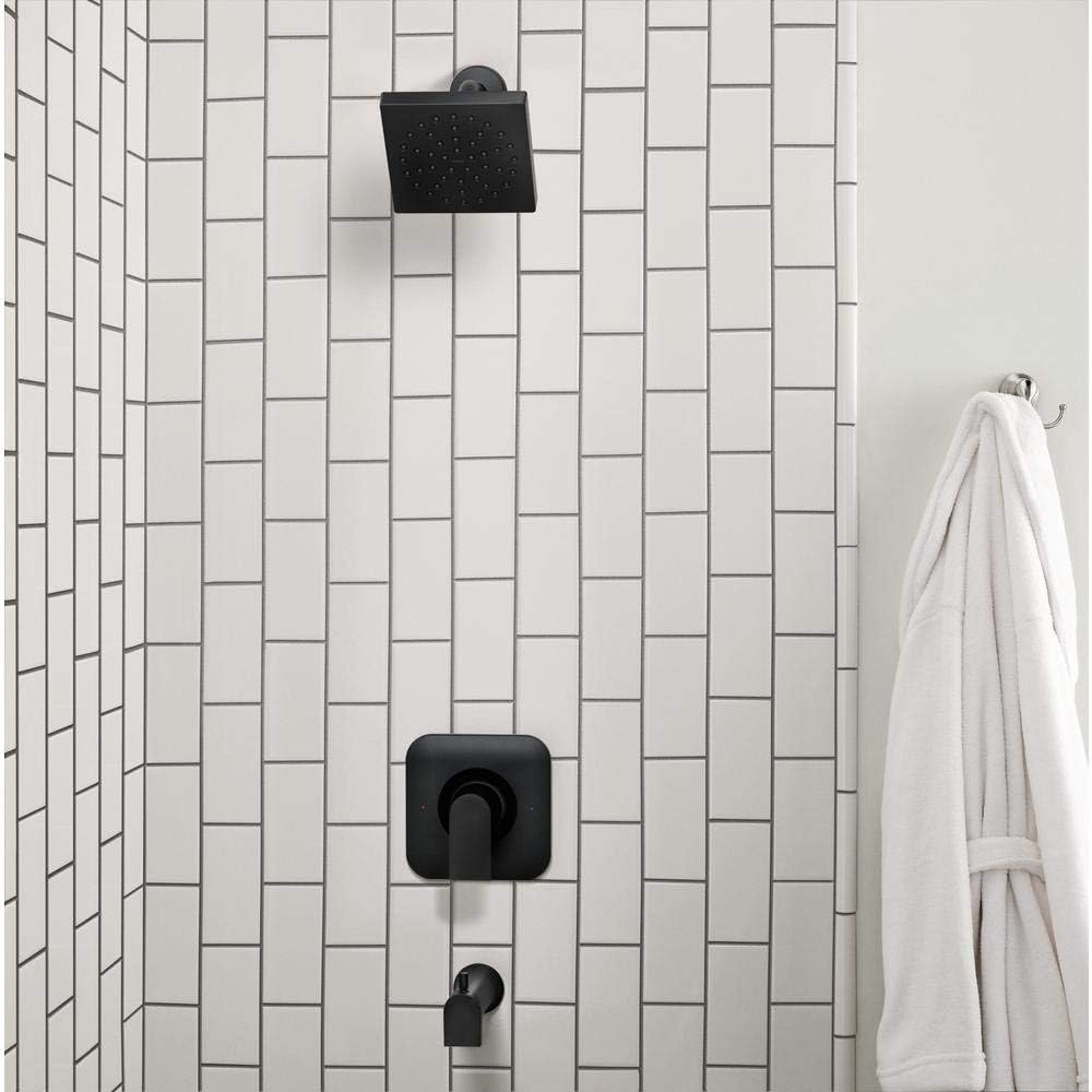 Moen Genta Single-Handle 1-Spray Tub and Shower Faucet in Matte Black (Valve Included)