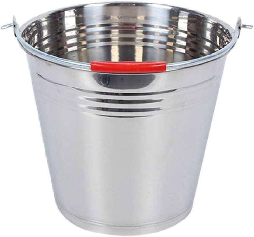 Silver Metal Galvanized Walled Ice Bucket Set with Lid, Wine Drinks Beer Cooler for Restaurant Bars 32.5 * 35.5cm