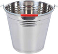 Silver Metal Galvanized Walled Ice Bucket Set with Lid, Wine Drinks Beer Cooler for Restaurant Bars 32.5 * 35.5cm