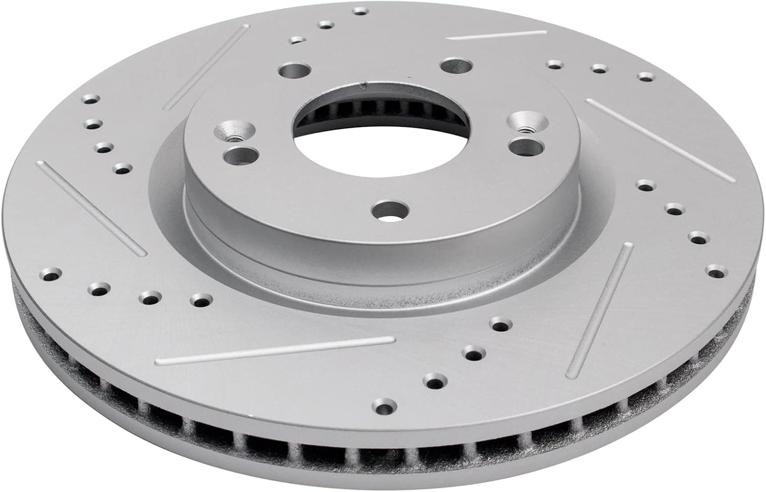 TRQ Performance Front Ceramic Brake Pad and Rotor Set Coated Drilled Slotted Compatible with 2007-2009 Hyundai Santa Fe 2013-2016 Hyundai Santa Fe