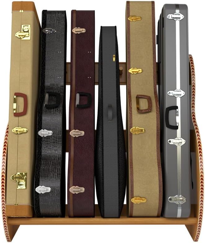 A&S Crafted Products Guitar Case Rack for Electrics & Acoustics - The Studio Deluxe (Regular) | Red Oak | Made in U.S.A.