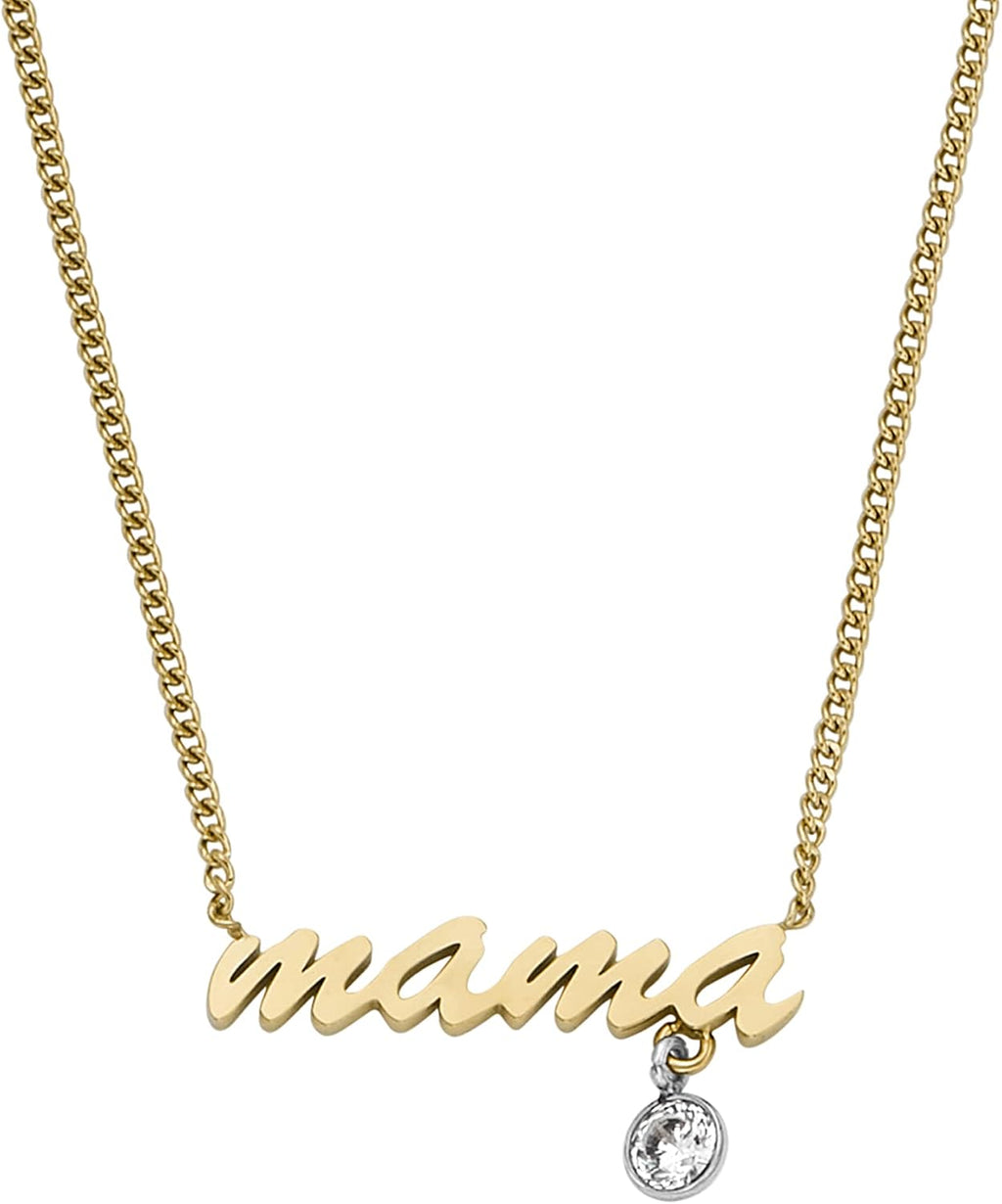 Fossil Women's Gold-Tone Stainless Steel Pendant Chain Necklace for Women